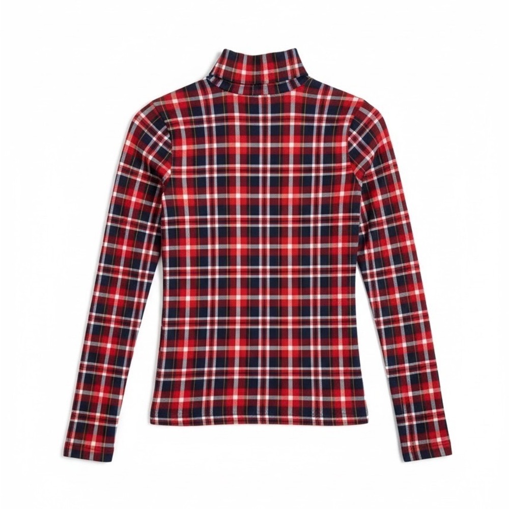 J.Crew Turtleneck Top Red Plaid Small Women